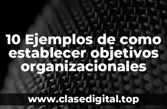 10 Ejemplos de como establecer objetivos organizacionales