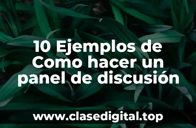 10 Ejemplos de Como hacer un panel de discusión