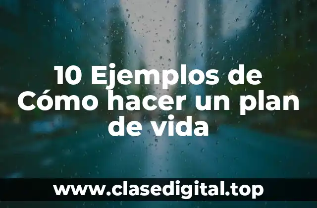 10 Ejemplos de Cómo hacer un plan de vida