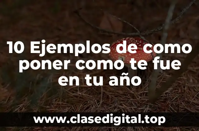 10 Ejemplos de como poner como te fue en tu año