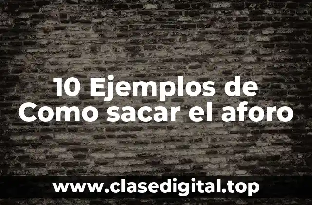 10 Ejemplos de Como sacar el aforo