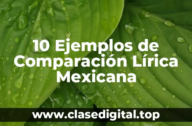 10 Ejemplos de Comparación Lírica Mexicana