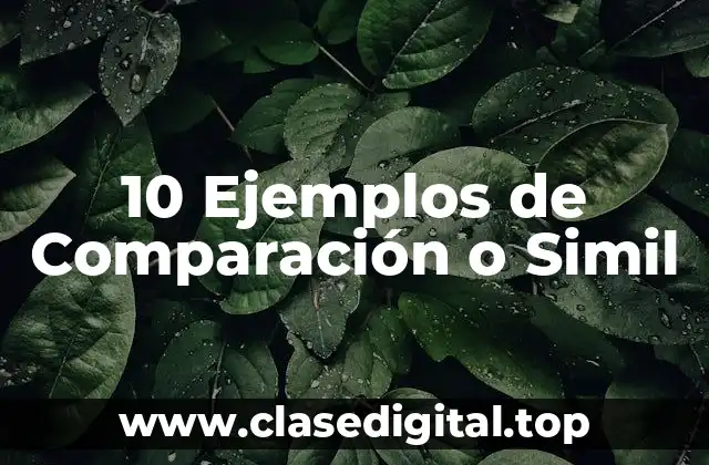 Ejemplos de Comparación o Simil