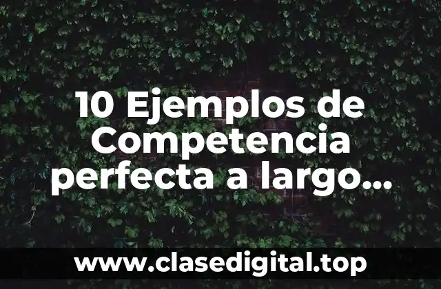 10 Ejemplos de Competencia perfecta a largo plazo