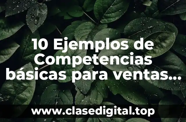 Ejemplos de competencias básicas para ventas mercadeo