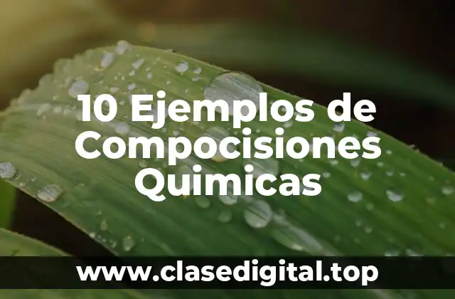 10 Ejemplos de Compocisiones Quimicas