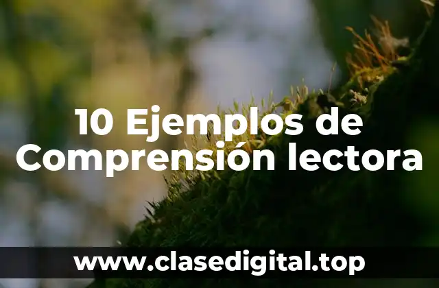 10 Ejemplos de Comprensión lectora