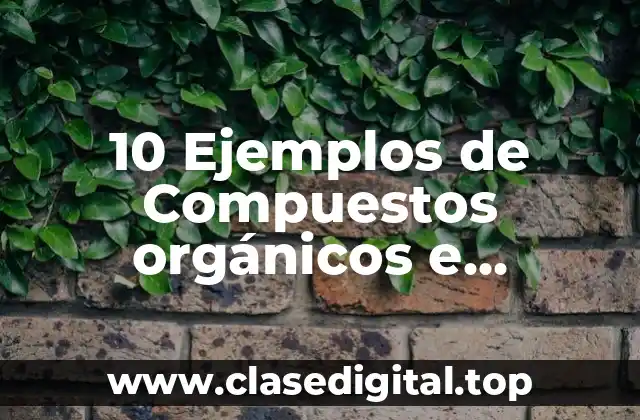 10 Ejemplos de Compuestos orgánicos e inorgánicos