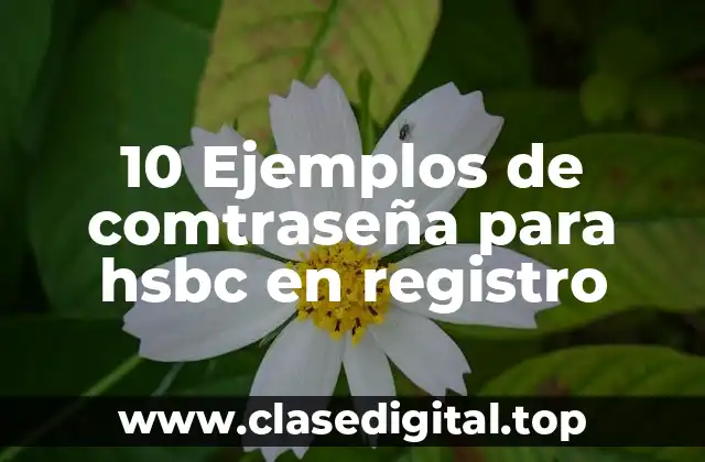 10 Ejemplos de comtraseña para hsbc en registro