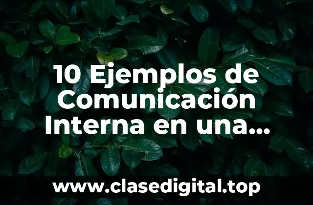 10 Ejemplos de Comunicación Interna en una Organización