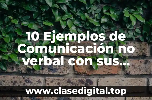 10 Ejemplos de Comunicación no verbal con sus elementos