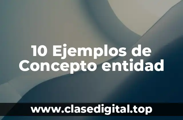 Ejemplos de concepto entidad