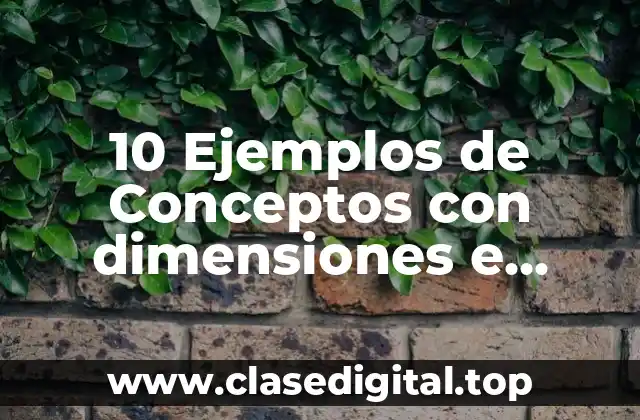 10 Ejemplos de Conceptos con dimensiones e indicadores