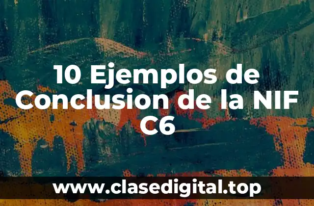 10 Ejemplos de Conclusion de la NIF C6