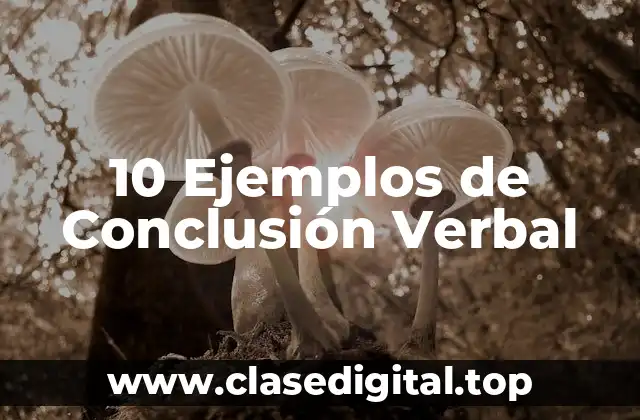 10 Ejemplos de Conclusión Verbal