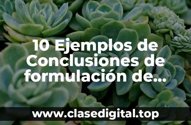 10 Ejemplos de Conclusiones de formulación de proyectos de investigación educativa
