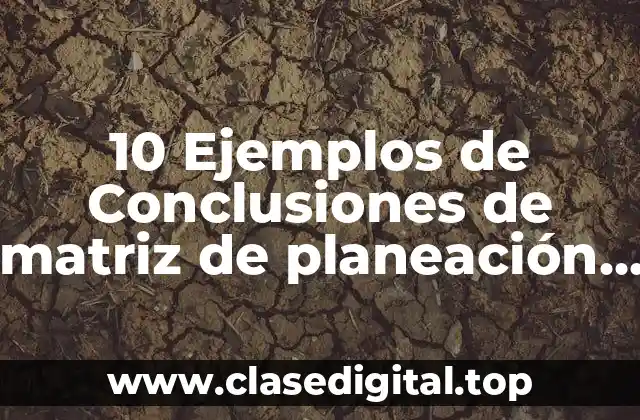 10 Ejemplos de Conclusiones de matriz de planeación estratégica