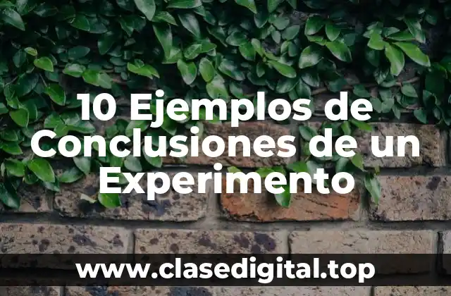 10 Ejemplos de Conclusiones de un Experimento
