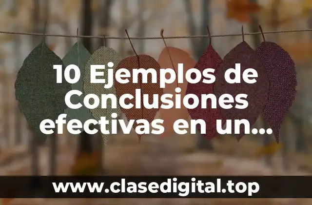 10 Ejemplos de Conclusiones efectivas en un modelo de negocios