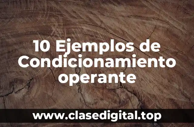 10 Ejemplos de Condicionamiento operante