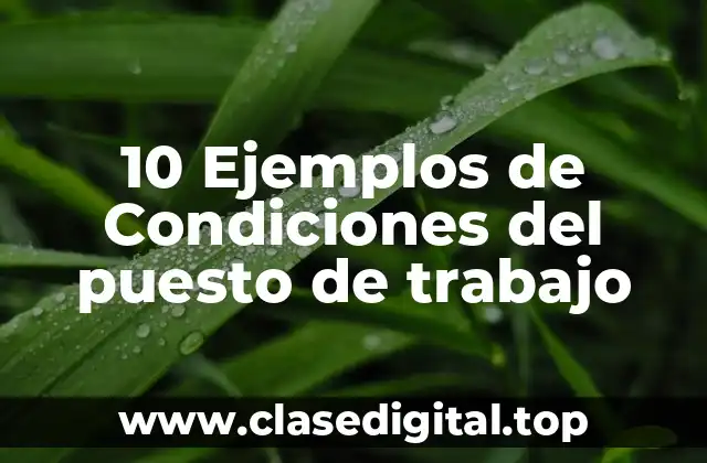 10 Ejemplos de Condiciones del puesto de trabajo