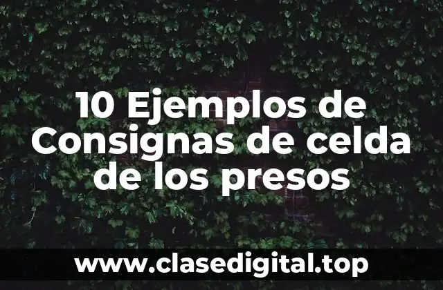 10 Ejemplos de Consignas de celda de los presos