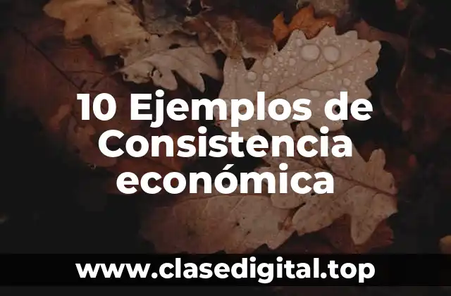 10 Ejemplos de Consistencia económica