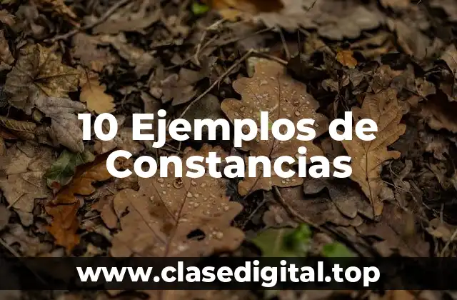 10 Ejemplos de Constancias