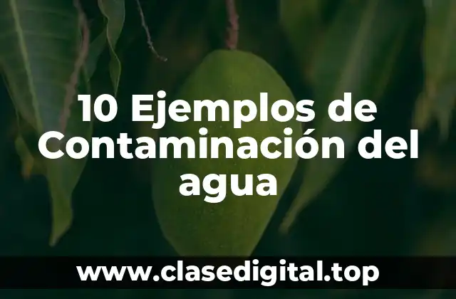 10 Ejemplos de Contaminación del agua