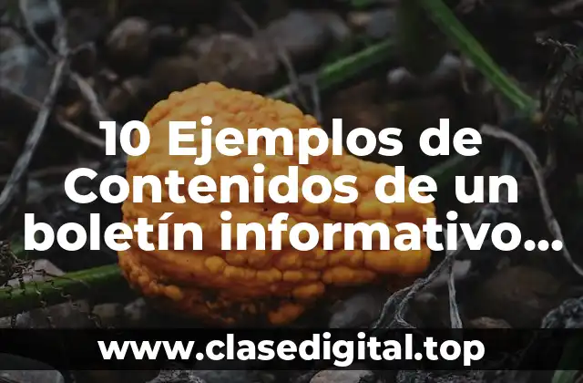 10 Ejemplos de Contenidos de un boletín informativo efemérides