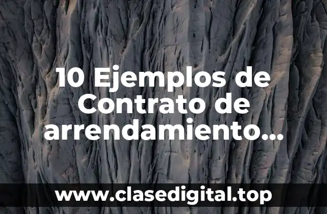 10 Ejemplos de Contrato de arrendamiento financiero lleno
