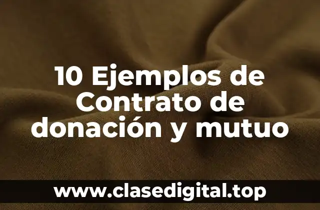 10 Ejemplos de Contrato de donación y mutuo