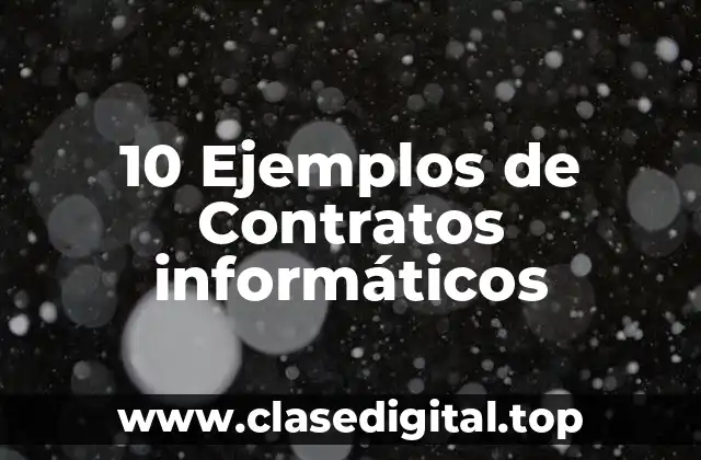 10 Ejemplos de Contratos informáticos