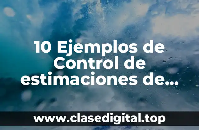10 Ejemplos de Control de estimaciones de obra