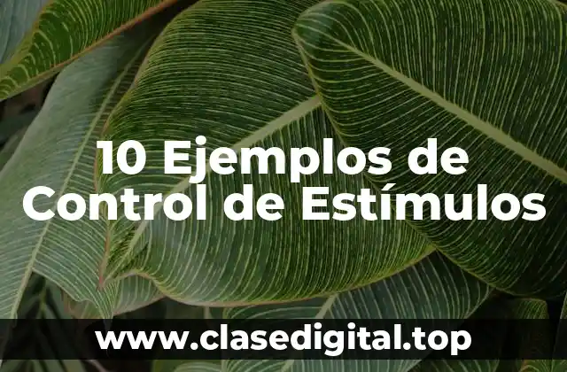 10 Ejemplos de Control de Estímulos