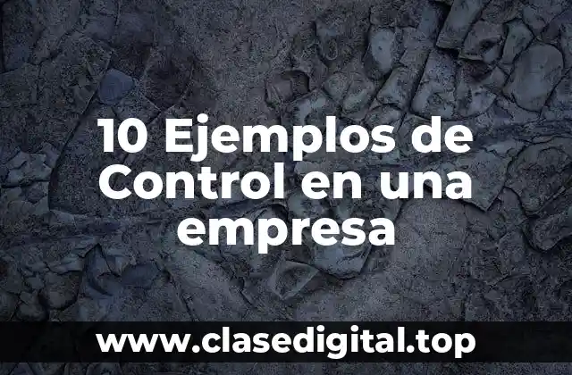 10 Ejemplos de Control en una empresa