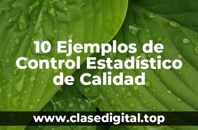 10 Ejemplos de Control Estadístico de Calidad