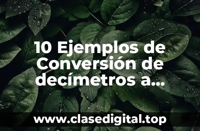 Ejemplos de conversión de decímetros a milímetros