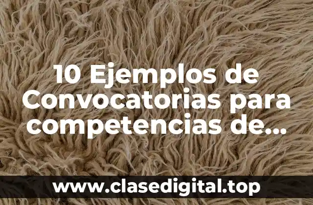 10 Ejemplos de Convocatorias para competencias de natación