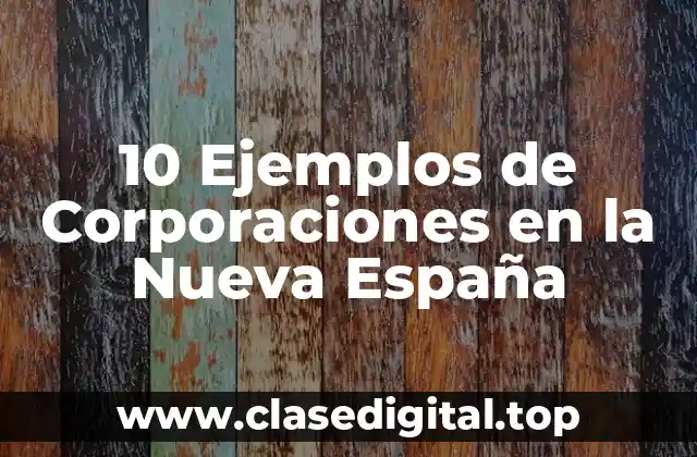 10 Ejemplos de Corporaciones en la Nueva España