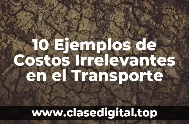 10 Ejemplos de Costos Irrelevantes en el Transporte