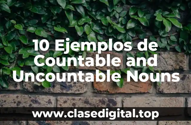10 Ejemplos de Countable and Uncountable Nouns