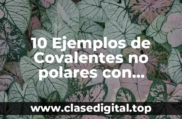 10 Ejemplos de Covalentes no polares con estructuras de Lewis