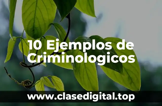 10 Ejemplos de Criminologicos