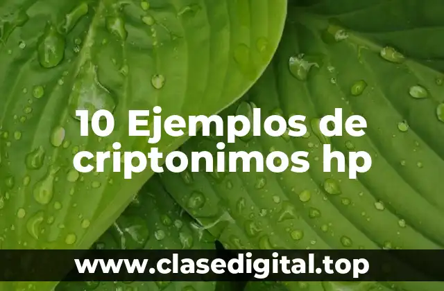 10 Ejemplos de criptonimos hp