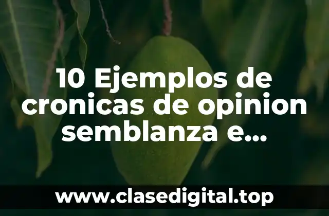 10 Ejemplos de cronicas de opinion semblanza e informativa