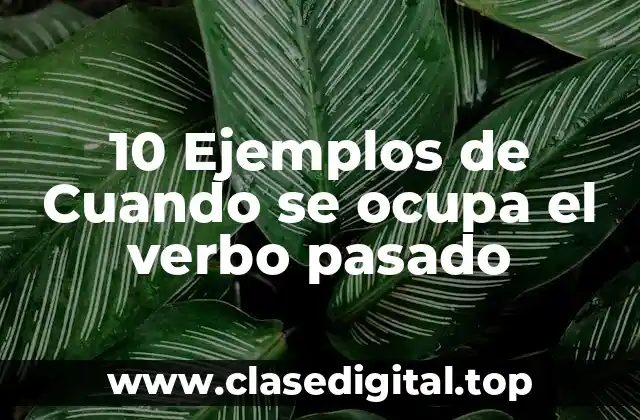 10 Ejemplos de Cuando se ocupa el verbo pasado