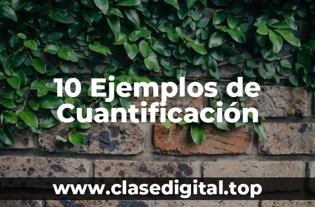 10 Ejemplos de Cuantificación