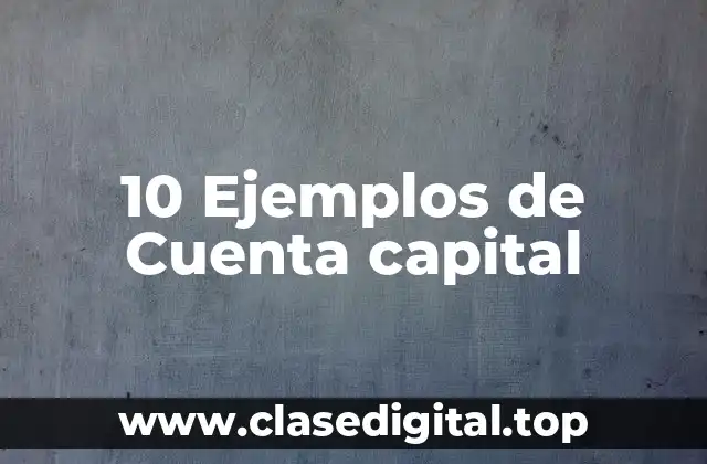 10 Ejemplos de Cuenta capital