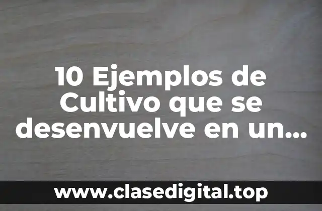 10 Ejemplos de Cultivo que se desenvuelve en un clima